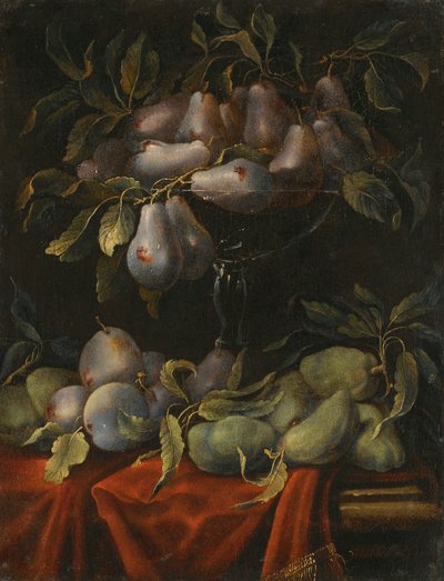 لا تزال الحياة مع الفاكهة والزجاج Tazzas بواسطة كارلو مانييري